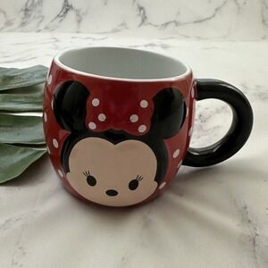 Disney Store Minnie Mouse Oversize Coffee Mug Red White Polka Dot Cute Cup